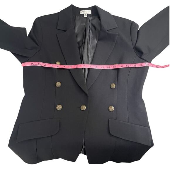 Neiman Marcus Double Breasted Blazer Stretch Black Women's 10 Classic Academia - Picture 11 of 15